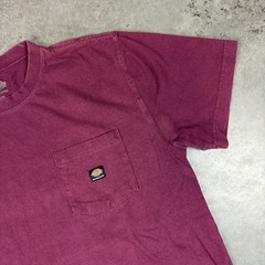 Dickies Skateboard T Shirt Mens Large Burgandy Pocket Grunge Preowned