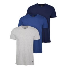 Polo Ralph Lauren Men’s Gray-Blue-Navy Classic Fit Crew-Neck 3 Pack T-Shirts
