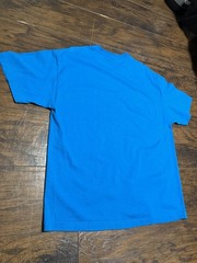FUCT Men’s Blue Graphic Print Logo Knit Cotton Crew Neck T-Shirt Short Sleeve XL