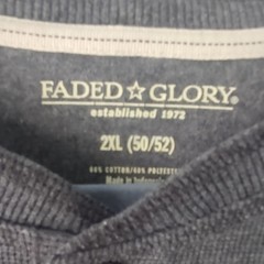 Faded Glory Gray Thermal Henley Long Sleeve Knit T-Shirt Men’s 2XL (50/52)