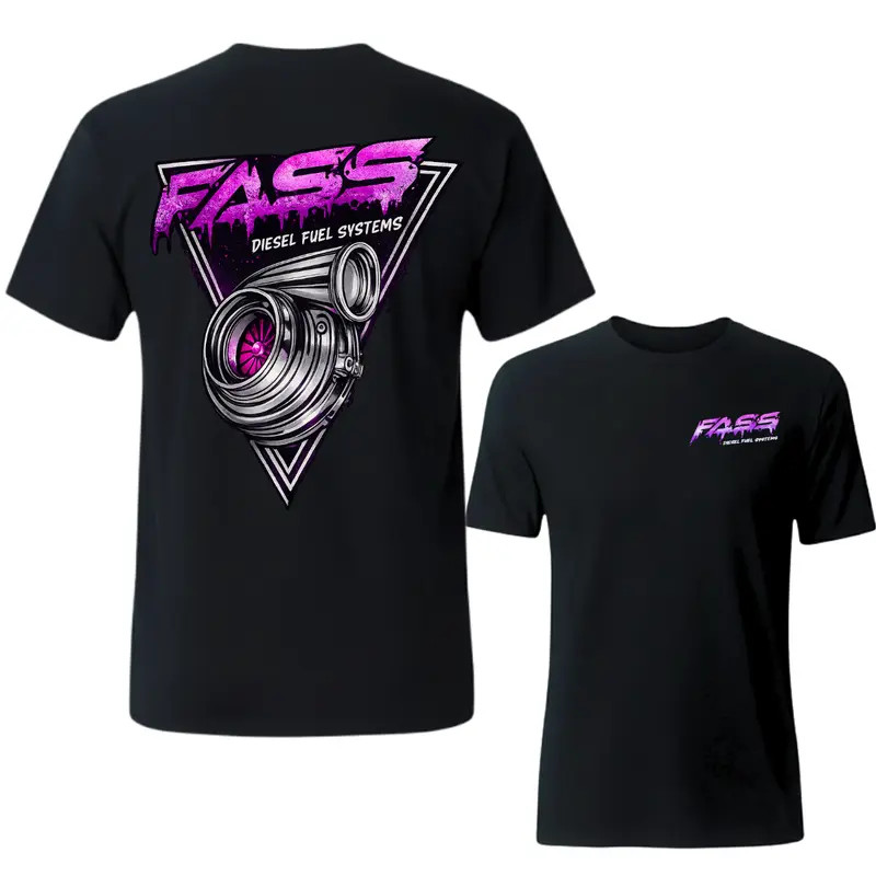 FASS Diesel Fuel Systems T Shirt, Turbo Diesel Truck Graphic Tee, Car Guy Perfor