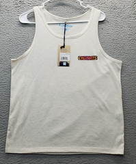 Chubbies Tank Top Men’s Small Multi Oatmeal Heather Stretch Graphic Print Back