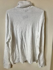 Express Heather White Waffle Knit Funnel Neck Men’s Long Sleeve T-Shirt Size L