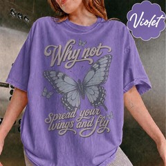Vintage Butterfly Shirt Why Not Spread Your Wings Aesthetic Graphic Tee
