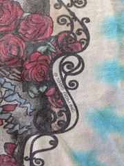 Grateful Dead Liquid Blue 1965 1995 TieDye T‑Shirt XXL Vintage Roses Skull