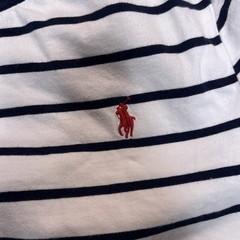 Ralph Lauren Polo L Striped White Navy Blue Custom Slim Fit