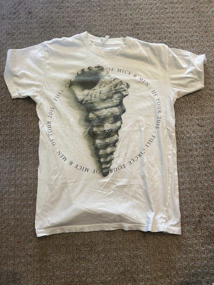 Of Mice And Men T-shirt Size Medium Band Music Seashell Tour White Indie