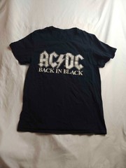 AC/DC Back In Black Graphic T Shirt Mens Medium Black Knit Rock Band Music
