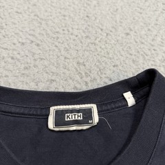 Kith Shirt Mens Medium Blue Navy Graphic Long Sleeve Stretch Cotton Crew Casual