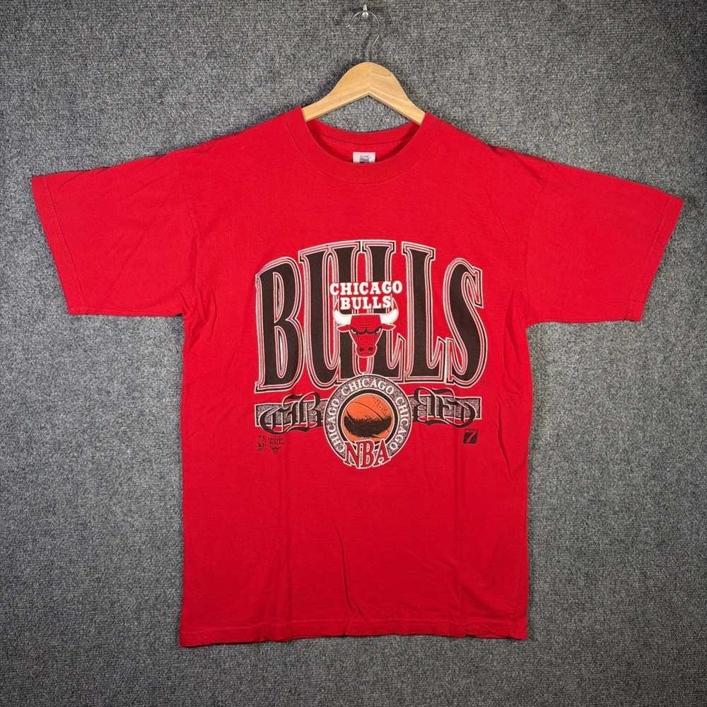 Vintage Chicago Bulls Shirt Mens Large Red 90s NBA Finals Basketball USA Sports