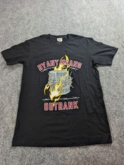 Outrank T-Shirt Men’s M Black Graphic Print By Any Means NWT