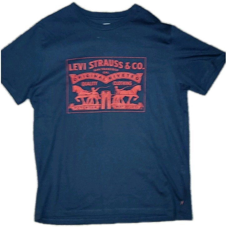 Levi’s Men’s Short Sleeve T-Shirt, Large, Crew Neck, 100% Cotton Navy Blue