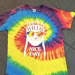 Colortone Tie-Dye Willie Nelson “Have A Willie Nice Day” Cotton T-Shirt M