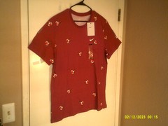 NEW NIKE GOLF TIGER WOODS “All Over Print Frank Tee” MEN’S MAROON T-SHIRT LARGE