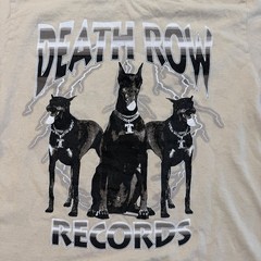 Death Row Records Graphic T Shirt Cream Beige Doberman Dogs Mens Small