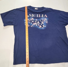 VTG T-Shirt Sicilia Sicily Italy Men Size XXL Blue 1960s Graphic