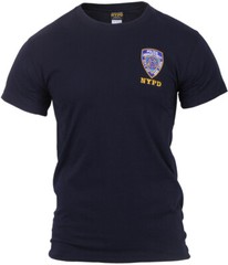 Navy Blue NYPD T-Shirt Official Embroidered Logo Patch NY Police Dept Tee NYC