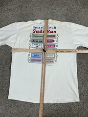 VINTAGE Holly Beach Shirt Mens L White Louisiana Suds Run 1998 Short Sleeve 90s