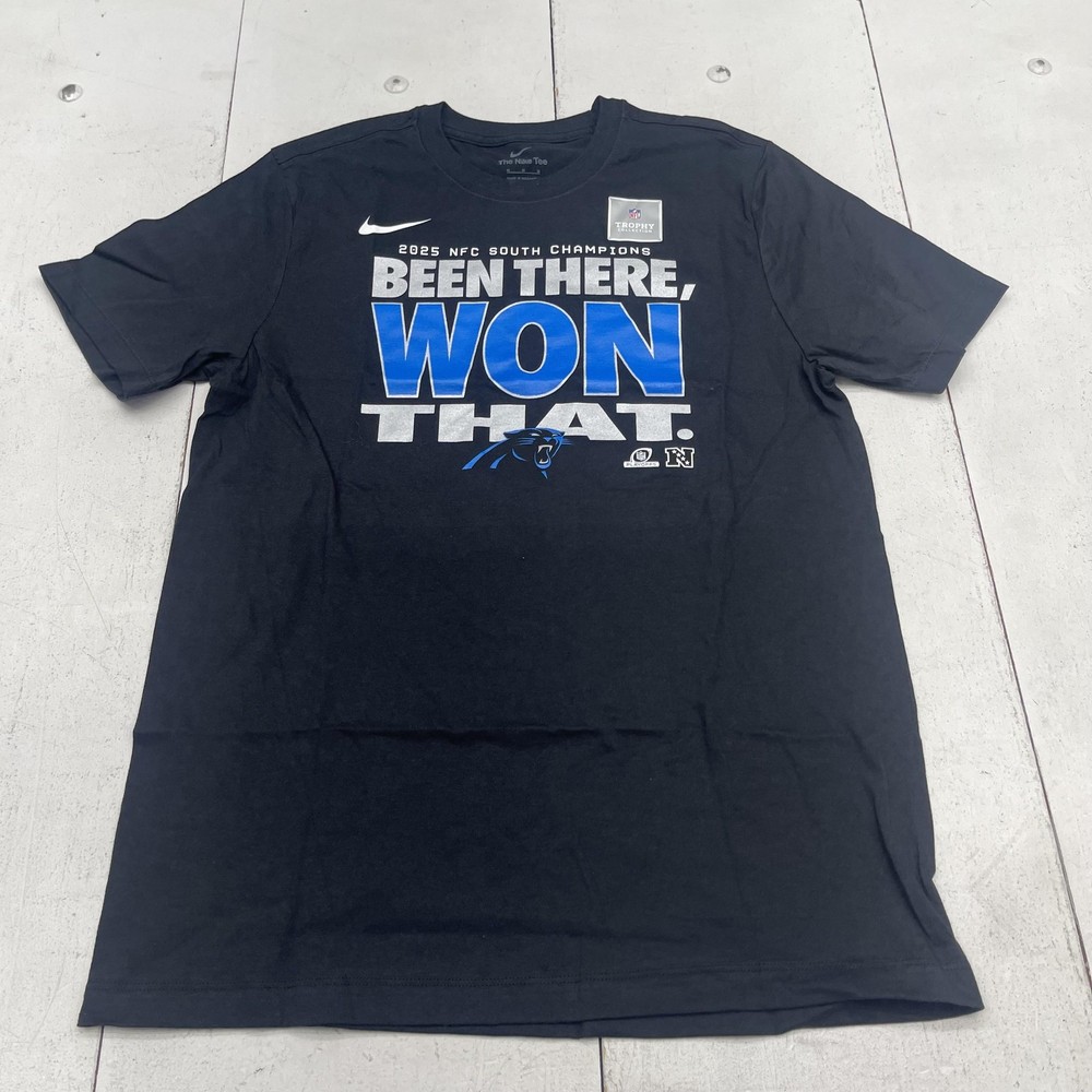 Carolina Panthers Shirt Mens Medium Black NFL Football Nike 2025 NFC Champs