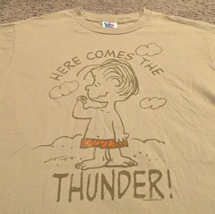 Junk Food Peanuts Linus Here Comes The Thunder Brown T-Shirt Men’s Small