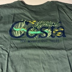 ✅NWOT Costa Del Mar Eel T-Shirt Green Sz Large Angler Fishing Catch & Release