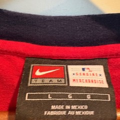 Nike Atlanta Braves T-Shirt Mens Large Navy Blue Embroidered Logo MLB Vintage