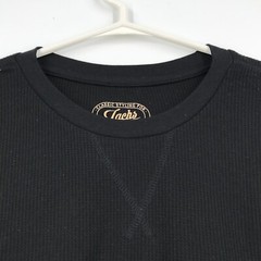 Jachs Shirt Mens XL Extra Large Long Sleeve Thermal Waffle Casual Sleep Black
