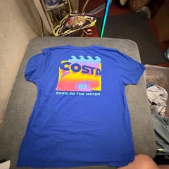 Costa Del Mar Mens Royal Blue Born On The Water Graphic T-Shirt Size L