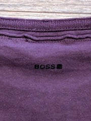 Boss Hugo Boss Outlaw Chic Punk Rhinestone T-Shirt Mens Purple LS Crew Neck M