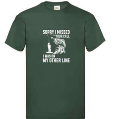 Fishing Sorry Missed Call Line Humour Novelty T Shirt Various Colours And Sizes