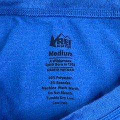 REI Co op Shirt Mens Medium Blue Lightweight Base Layer Long Sleeve Hiking Tee