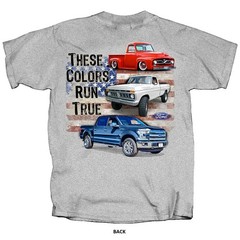 Joe Blow T’s Ford Trucks 100th Anniversary Men’s Gray T-Shirt F100 F150 Flag