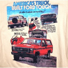 Ford Bronco Men’s Beige Shirt Size Small Cotton Blend Graphic Tee