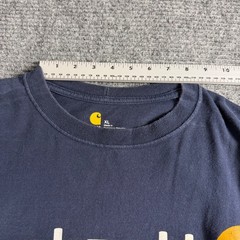 Carhartt Mens XL Long Sleeve Graphic T-Shirt Navy Blue Logo Workwear Tee