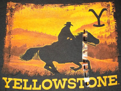 Yellowstone Western Cowboy Horse Black Short Sleeve T-Shirt – NWOT Size LARGE