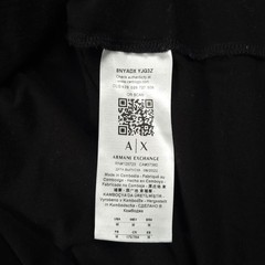 Armani Exchange Icon Period T-Shirt Men Medium Black Beaded Logo Luxury Designer