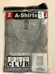 2 New PROCLUB MEN’S A-shirts Gray Tank Top Undershirts Pro Club SMALL-7XL 2PC