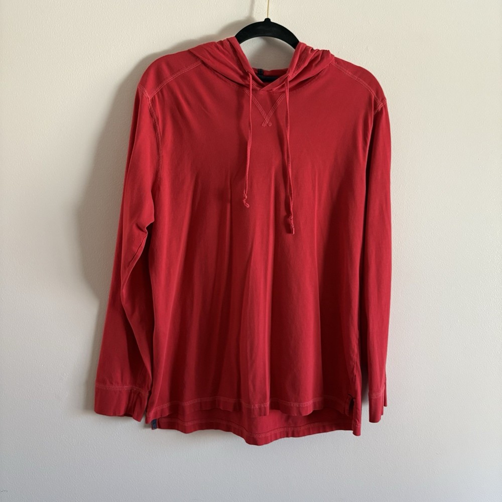 Tommy Bahama Men Sz S Red Long Sleeve Drawstring Hooded T-Shirt