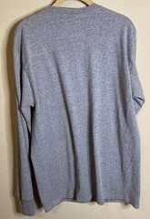 Hanes Beefy Henley Shirt Men’s Sz Medium Long Sleeve Heather Gray Straight Hem