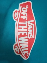 Vans Off The Wall Graphic T Shirt Mens 2XL Teal Blue Red Skateboard Logo Tee