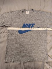 vintage NIKE 70s 80s Orange Tag Grey Cotton Poly Rayon T-Shirt MediumMade in USA