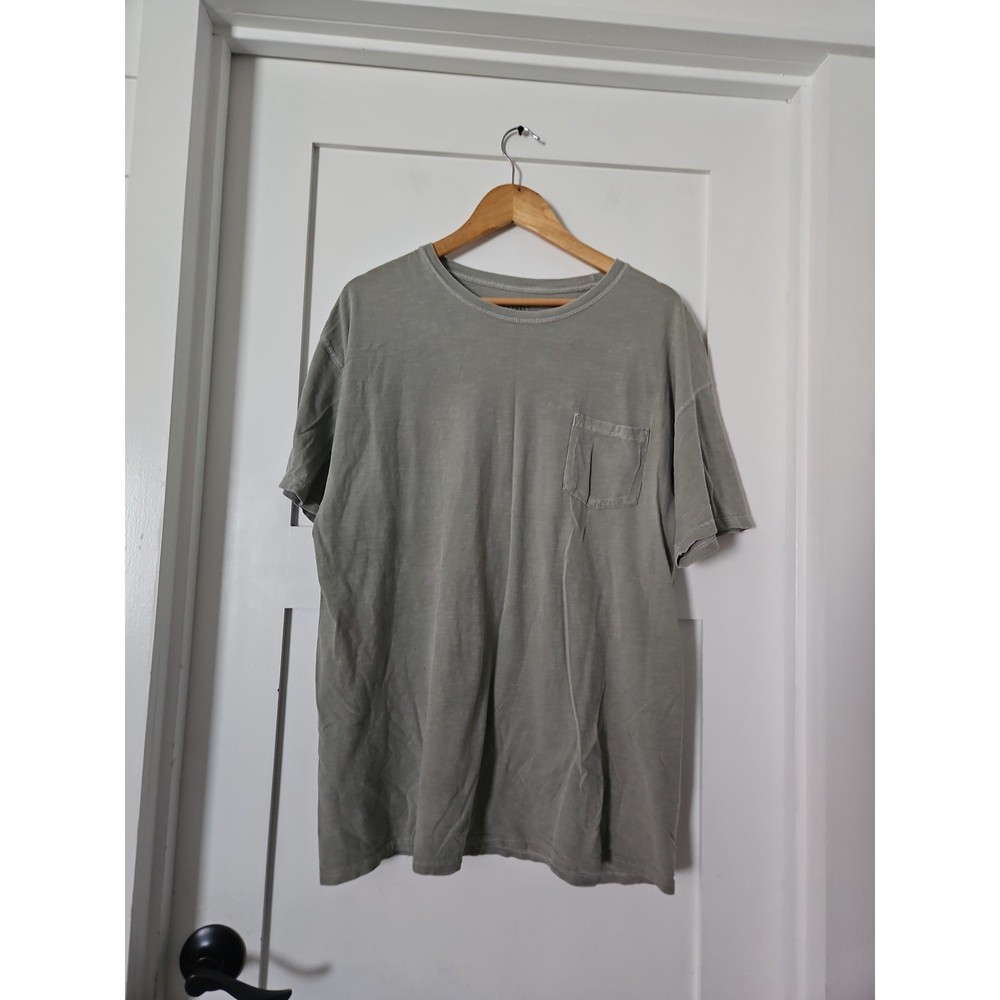 Hanes Green Pocket T-Shirt Crew Neck Casual Basic Tee Size XL/XG
