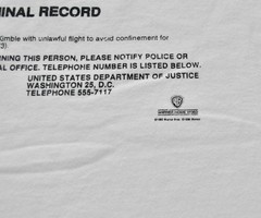 The Fugitive 1993 Movie Vintage 90s Film Harrison Ford Tommy Lee Shirt X-Large