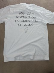 Pickachu Shirt Men Energy Fully Charged Medium White Graphic Tee