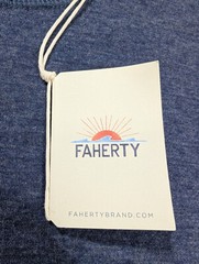 Faherty Men’s Navy Heather Blue Cloud Cotton Long Sleeve Henley Shirt Tee 2XL