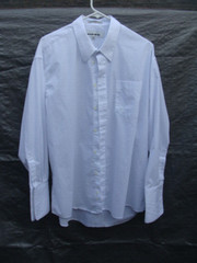 Albert Nipon Men’s White Shirt Classic Casual Cuff Style Large 17 1/2, 32-33