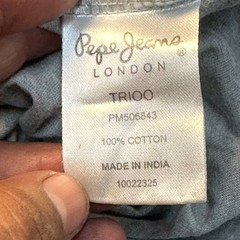 Pepe Jeans T-Shirt Mens Size XL Grey Slim Fit Cotton Short Sleeve Logo Casual
