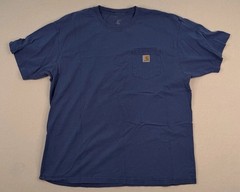 Carhartt Pocket T-Shirt Blue XL Regular Workwear Heavyweight Cotton Logo Tee