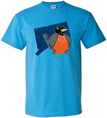 Connecticut State Bird – Classic City Animal Lover T Shirt – Heather Sapphire