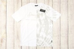 SEAN JOHN TIE DYED WHITE GRAY MEDIUM 3D GRAPHIC PRINT TEE TSHIRT MENS NWT NEW